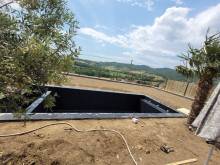 Création splendide d'un couloir de nage 8x3m avec coffre immergé à Pollionnay proche Tour de Salvagny dans l'ouest lyonnais