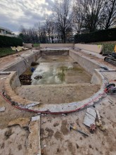 Rénovation complète d'une piscine de résidence sur la commune d'Ecully : Dimension 13 par 6.50 ml